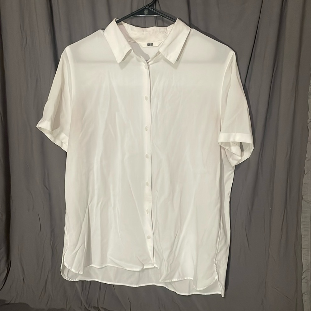 *From Japan* UNIQLO White Button Up Shirt (Short Sleeve)